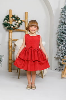 VESTIDO INFANTIL MARIAS COM LAÇOS E BABADOS - 823555