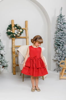 VESTIDO INFANTIL MARIAS COM LAÇOS E BABADOS - 823555