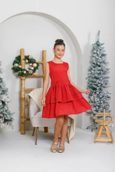 VESTIDO INFANTIL MARIAS COM LAÇOS E BABADOS - 823555