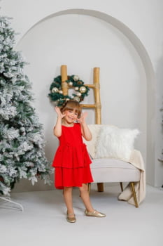 VESTIDO INFANTIL MARIAS COM LAÇOS E BABADOS - 823555