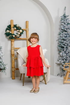 VESTIDO INFANTIL MARIAS COM LAÇOS E BABADOS - 823555
