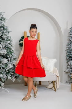 VESTIDO INFANTIL MARIAS COM LAÇOS E BABADOS - 823555