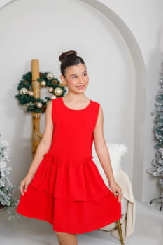 VESTIDO INFANTIL MARIAS COM LAÇOS E BABADOS - 823555