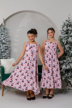 VESTIDO INFANTIL MARIAS MIDI COM ESTAMPA DE CEREJAS - 823557 VESTIDO INFANTIL MARIAS MIDI COM ESTAMPA DE CEREJAS - 823557