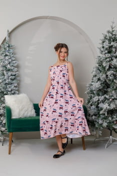 VESTIDO INFANTIL MARIAS MIDI COM ESTAMPA DE CEREJAS - 823557