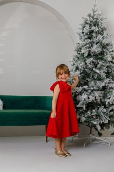 VESTIDO INFANTIL MARIAS VERMELHO COM LAÇO - 823552