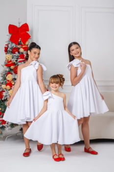 VESTIDO INFANTIL MARIAS VERMELHO COM LAÇO - 823552