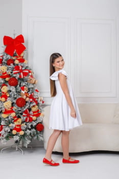 VESTIDO INFANTIL MARIAS VERMELHO COM LAÇO - 823552