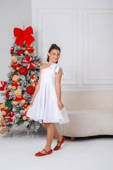 VESTIDO INFANTIL MARIAS VERMELHO COM LAÇO - 823552