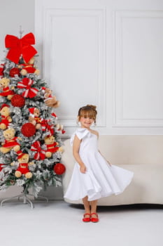 VESTIDO INFANTIL MARIAS VERMELHO COM LAÇO - 823552