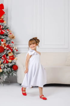 VESTIDO INFANTIL MARIAS VERMELHO COM LAÇO - 823552