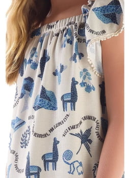 VESTIDO INFANTIL MENINA ANJO COM ESTAMPA ROTATIVA - 4100064