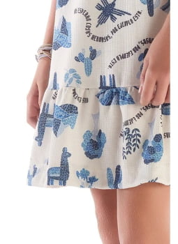 VESTIDO INFANTIL MENINA ANJO COM ESTAMPA ROTATIVA - 4100064