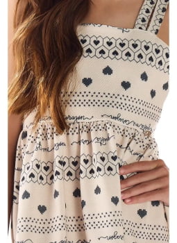 VESTIDO INFANTIL MENINA ANJO ESTAMPADO MALHA TEXTURIZADA - 4100063