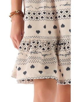 VESTIDO INFANTIL MENINA ANJO ESTAMPADO MALHA TEXTURIZADA - 4100063