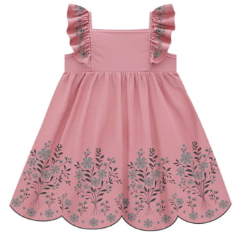 VESTIDO INFANTIL MILON EM ALGODÃO ESTAMPA FLORAL - 2000363