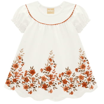 VESTIDO INFANTIL MILON EM TRICOLINE COM ESTAMPA FLORAL - 2000366