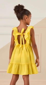 VESTIDO INFANTIL MON SUCRÉ AMARELO COM BORDADO - 51133125100