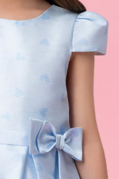 VESTIDO INFANTIL MON SUCRÉ AZUL COM CORAÇÕES - 51133128426