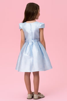 VESTIDO INFANTIL MON SUCRÉ AZUL COM CORAÇÕES - 51133128426