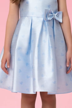 VESTIDO INFANTIL MON SUCRÉ AZUL COM CORAÇÕES - 51133128426