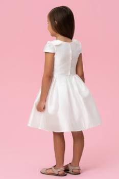 VESTIDO INFANTIL MON SUCRÉ EM SHANTUNG OFF WHITE - 51133128270