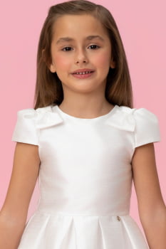 VESTIDO INFANTIL MON SUCRÉ EM SHANTUNG OFF WHITE - 51133128270