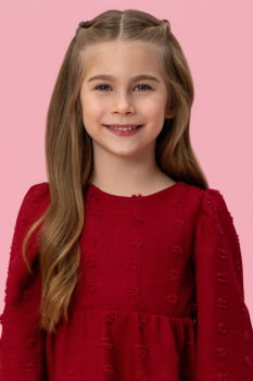 VESTIDO INFANTIL MON SUCRÉ EM TECIDO TEXTURIZADO EM POMPONS - 51133128208