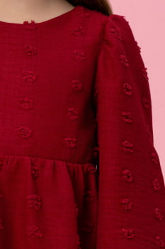 VESTIDO INFANTIL MON SUCRÉ EM TECIDO TEXTURIZADO EM POMPONS - 51133128208