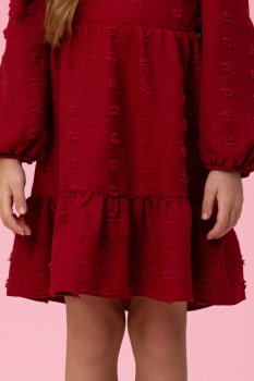 VESTIDO INFANTIL MON SUCRÉ EM TECIDO TEXTURIZADO EM POMPONS - 51133128208