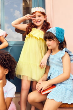 VESTIDO INFANTIL MON SUCRÉ EM TULE AMARELO - 51133125388