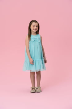 VESTIDO INFANTIL MON SUCRÉ EM TULE AZUL - 51133128032 VESTIDO INFANTIL MON SUCRÉ EM TULE AZUL - 51133128032