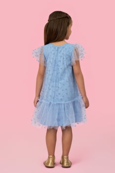 VESTIDO INFANTIL MON SUCRÉ EM TULE COM CORAÇÕES EM VELUDO - 51133128216