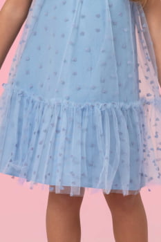 VESTIDO INFANTIL MON SUCRÉ EM TULE COM CORAÇÕES EM VELUDO - 51133128216