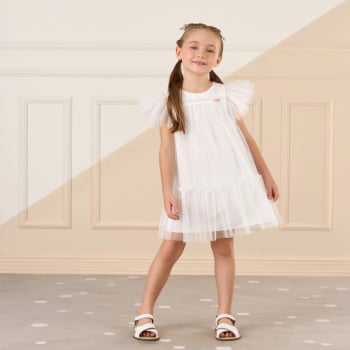 VESTIDO INFANTIL MON SUCRÉ EM TULE E LANTEJOULAS - 51133125438