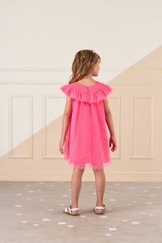 VESTIDO INFANTIL MON SUCRÉ EM TULE ROSA - 51133125386