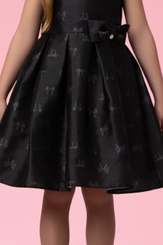 VESTIDO INFANTIL MON SUCRÉ PRETO COM LAÇOS - 51133128420