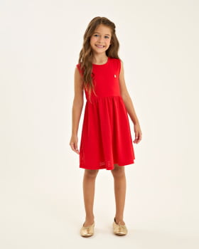 VESTIDO INFANTIL ONDA MARINHA EM COTTON E MEIA MALHA TRABALHADA - 1254073 VESTIDO INFANTIL ONDA MARINHA EM COTTON E MEIA MALHA TRABALHADA - 1254073