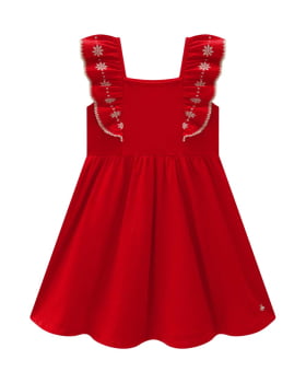 VESTIDO INFANTIL SOMNII EM COTTON COM FLORES - 3254049