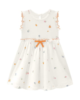 VESTIDO INFANTIL SOMNII EM RIBANA CANELADA - 3254002 VESTIDO INFANTIL SOMNII EM RIBANA CANELADA - 3254002