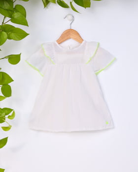 VESTIDO INFANTIL SOMNII EM TECIDO ALGODÃO PASSI ON COM EM MEIA MALHA - 3243006