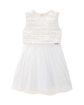 VESTIDO INFANTIL SOMNII EM TULE DELICATE E RIBANA - 3254056