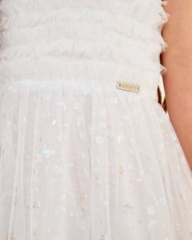 VESTIDO INFANTIL SOMNII EM TULE DELICATE E RIBANA - 3254056