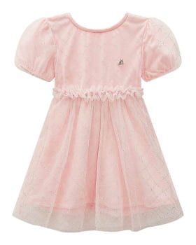 VESTIDO INFANTIL SOMNII EM TULE SHINE COM FORRO EM MEIA MALHA - 3243007