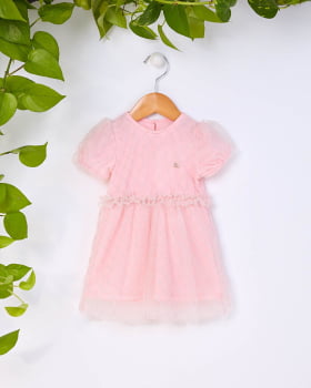 VESTIDO INFANTIL SOMNII EM TULE SHINE COM FORRO EM MEIA MALHA - 3243007