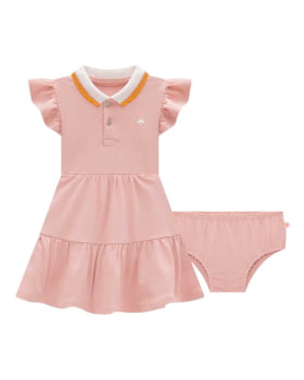 VESTIDO INFANTIL SOMNII POLO MARIAS E CALCINHA EM COTTON - 3243003