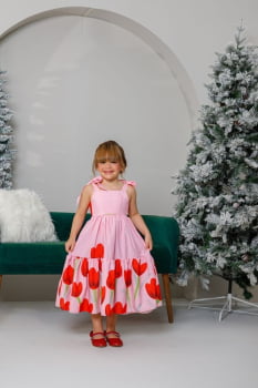 VESTIDO INFANTIL MARIAS MIDI COM ESTAMPA FLORAL - 823556