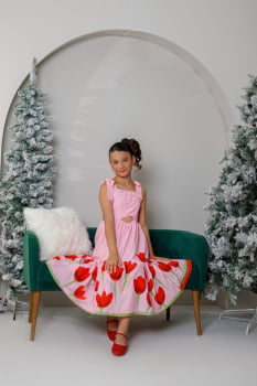 VESTIDO INFANTIL MARIAS MIDI COM ESTAMPA FLORAL - 823556