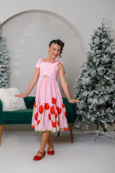 VESTIDO INFANTIL MARIAS MIDI COM ESTAMPA FLORAL - 823556 VESTIDO INFANTIL MARIAS MIDI COM ESTAMPA FLORAL - 823556