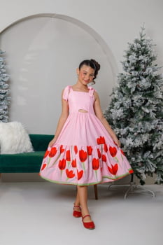 VESTIDO INFANTIL MARIAS MIDI COM ESTAMPA FLORAL - 823556